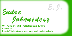 endre johanidesz business card